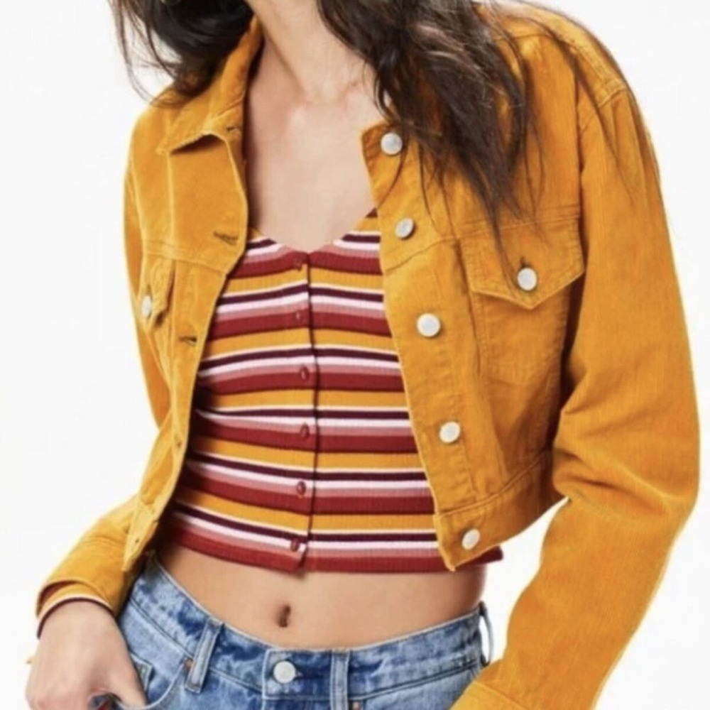 Mustard Yellow Corduroy PACSUN Cropped Jacket